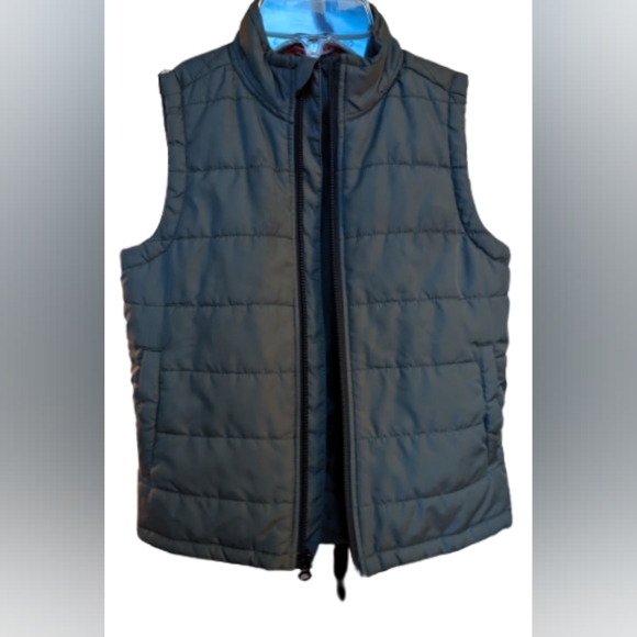 EUC Unionbay gray quilted zip up side pockets foldable collar sleeveless vest - Picture 4 of 8